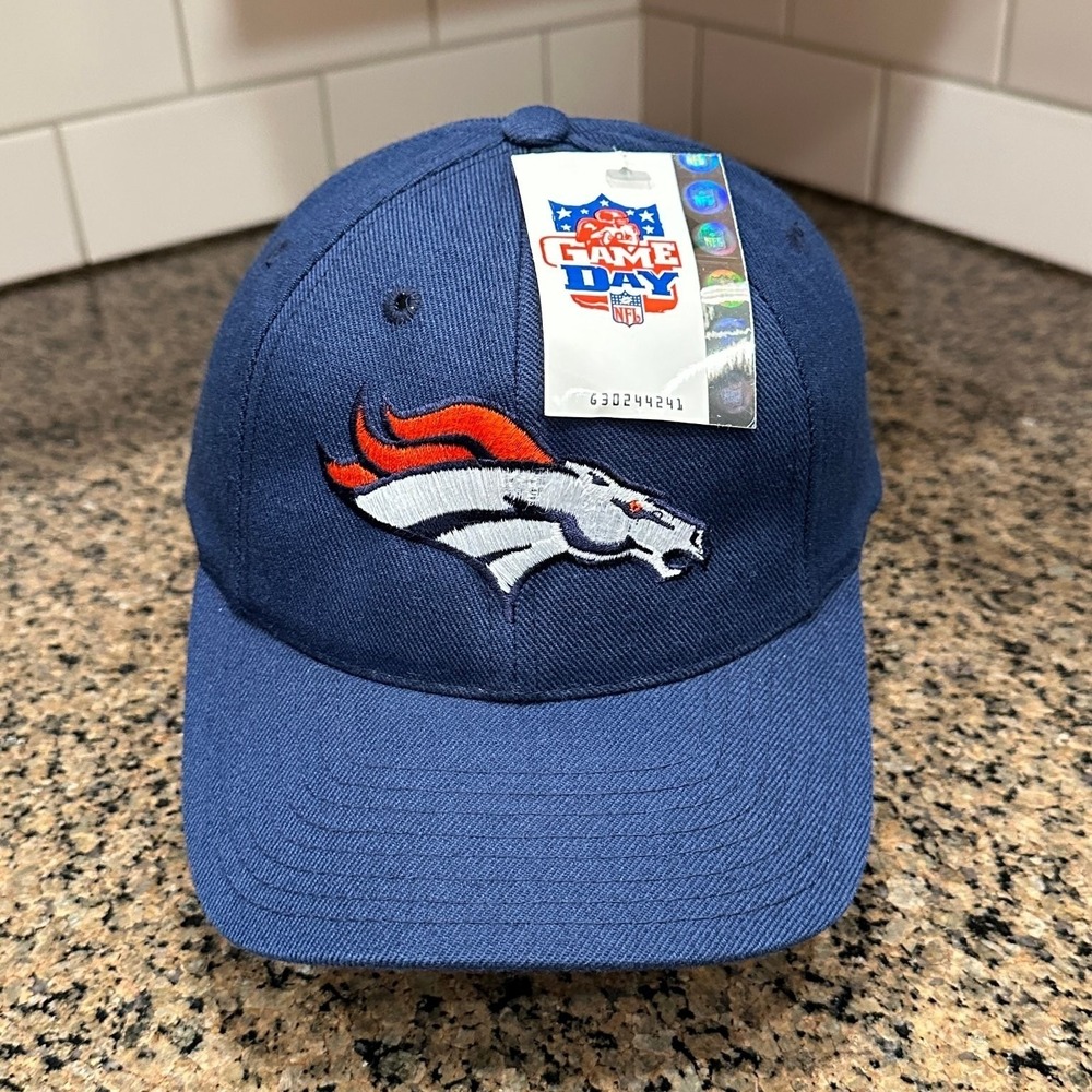 Vtg Y2K Denver Broncos Logo 7 Hat Cap Snapback Blue NFL Deadstock New